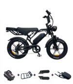 QMWHEEL V20 Pro fatbike inclusief accessoires zoals achterzitje, voorrek en fietstas