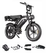 De v20 pro fatbike van QMWHEEL met de gratis accesoires