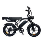 QMWHEEL V20 Pro fatbike zwart – zijaanzicht met voor- en achtervering