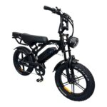 QMWHEEL V20 Pro fatbike zwart – vooraanzicht met robuust frame en dikke banden