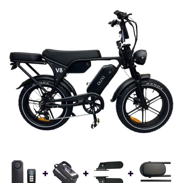 OUXI V8 Max fatbike met dubbele accu inclusief graties accesoires