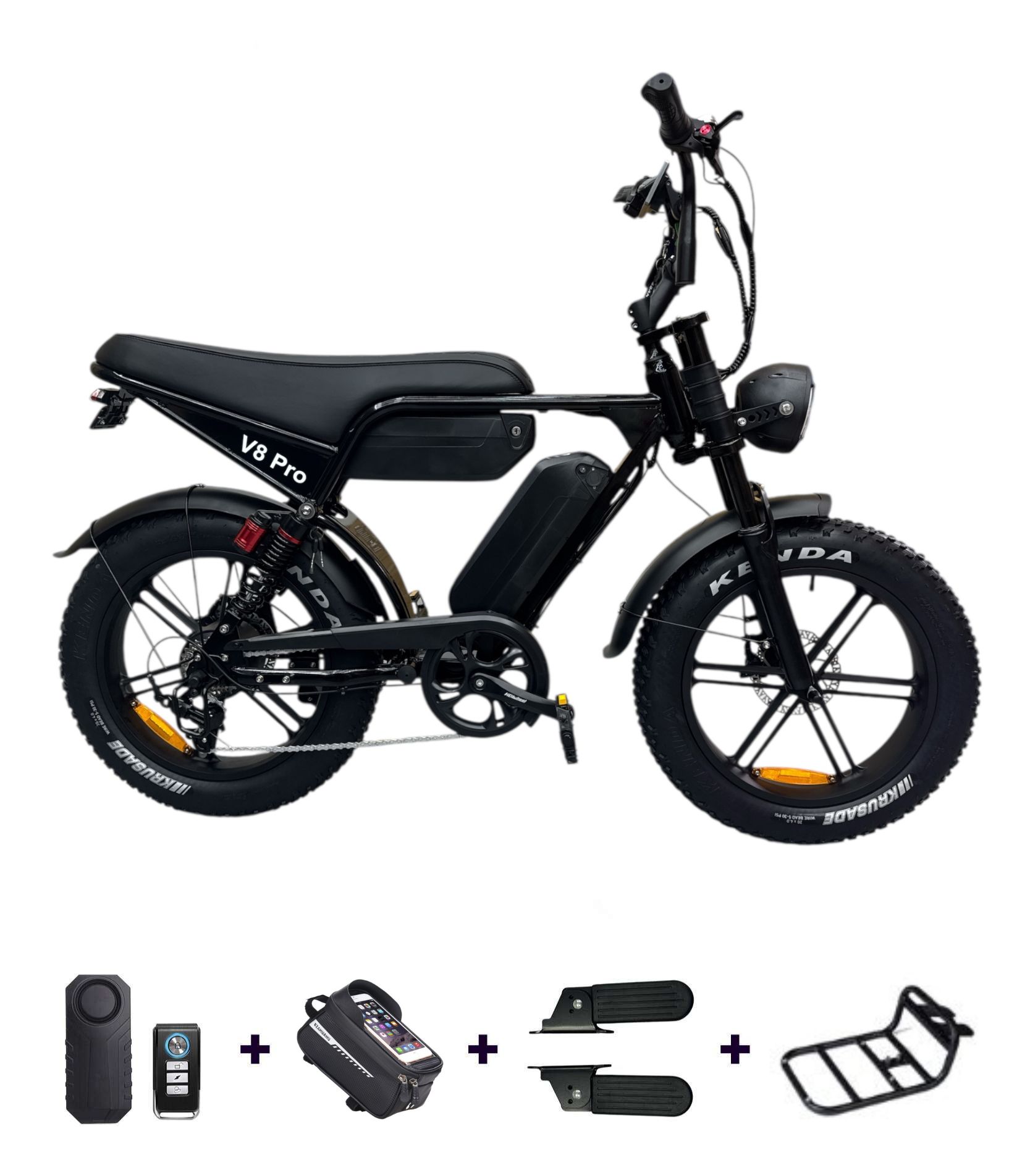 ouxi-v8-pro-max-accessoires OUXI V8 Pro Max met accessoires – voorrekje, voetsteunen en telefoontas