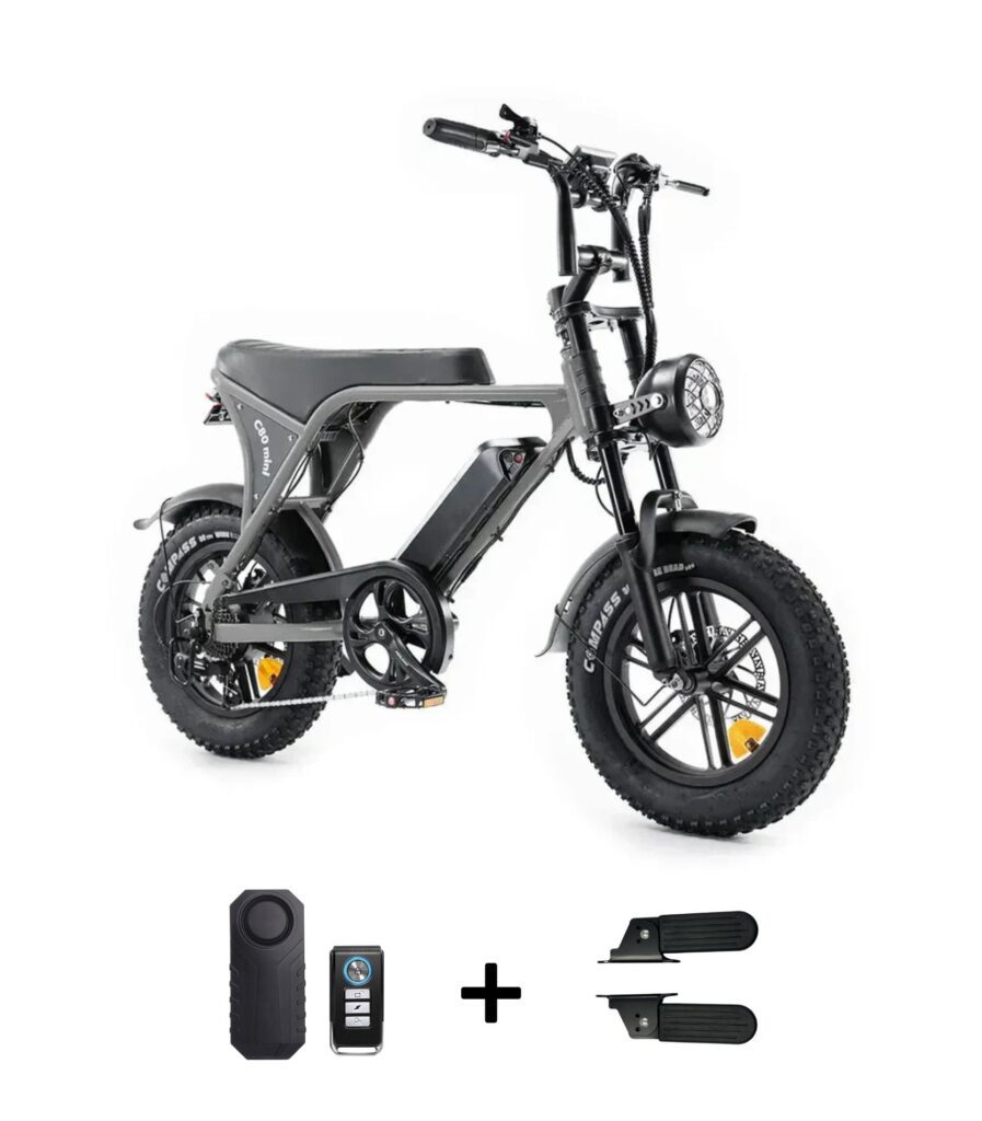 OUXI C80 Mini fatbike grijs inclusief gratis accessoires deal