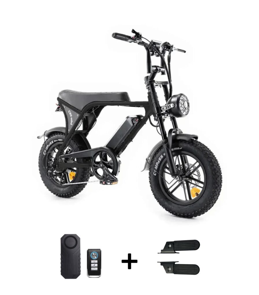 OUXI C80 Mini fatbike zwart inclusief gratis accessoires deal