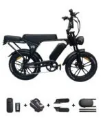 OUXI V8 Fatbike met alle gratis accesoires die zijn inbegrepen in de deal