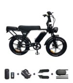 OUXI V8 Fatbike met alle gratis accesoires die zijn inbegrepen in de deal