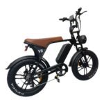 Elektrische OUXI V8 fatbike met luxe bruine afwerking