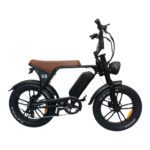 OUXI V8 fatbike met bruin zadel en brede banden