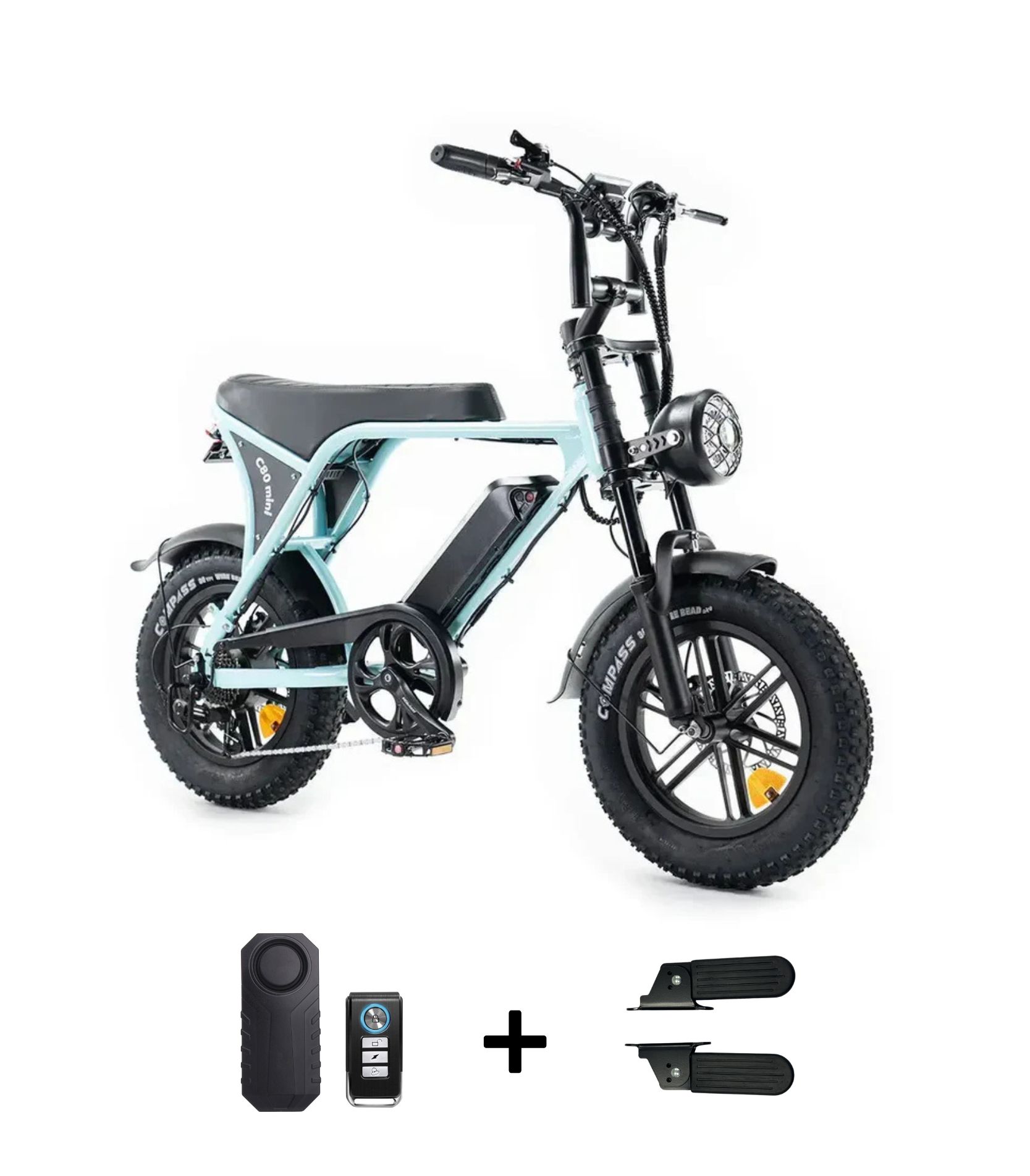 OUXI-C80-mini-licht-blauw-deal OUXI C80 Mini fatbike licht blauw inclusief gratis accessoires deal
