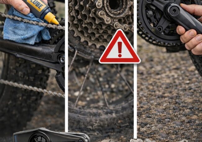 Onderhoud van fatbike ketting en aandrijving met freewheel en crankset