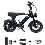 OUXI V8 Ultra Mini fatbike bruin zadel met gratis accesoires