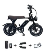 OUXI V8 Ultra Mini fatbike bruin zadel met gratis accesoires
