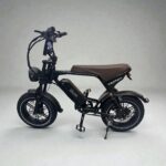 OUXI V8 Ultra Mini fatbike bruin zadel van de zijkant