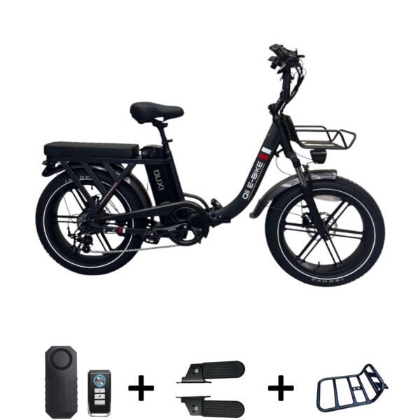 OUXI Q11 Fatbike vouwfiets grijs met gratis toebehoren