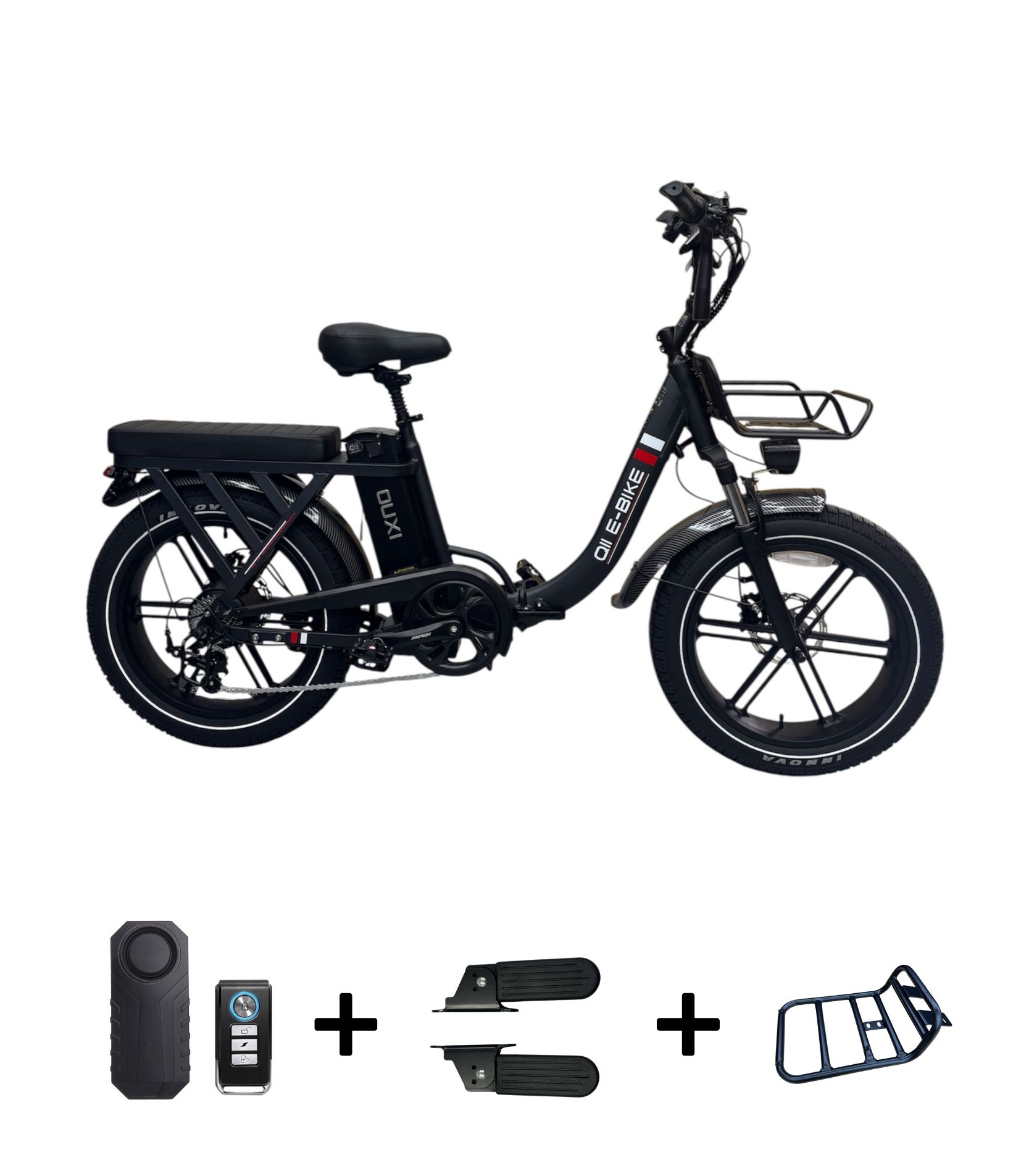 OUXI-Q11-Opvouwbare-Fatbike-Deal-Grijs OUXI Q11 Fatbike vouwfiets grijs met gratis toebehoren