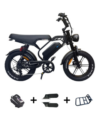 QMWHEEL V20 Limited fatbike in zwart met gratis inbegrepen accesoires