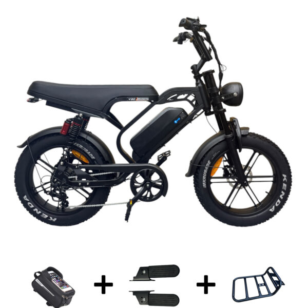 QMWHEEL V20 Limited fatbike in zwart met gratis inbegrepen accesoires